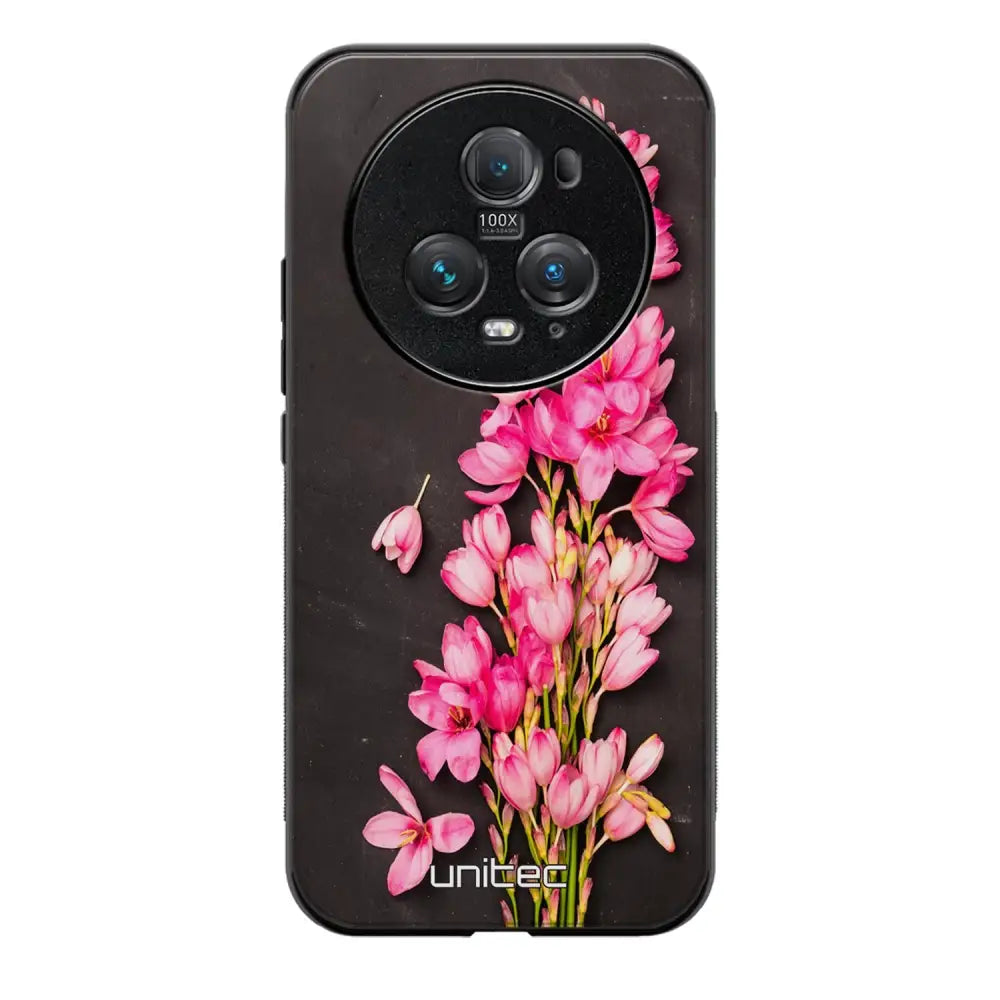 Honor Magic 5 Pro kukka suojakuoret - Pink Flowers - Ei