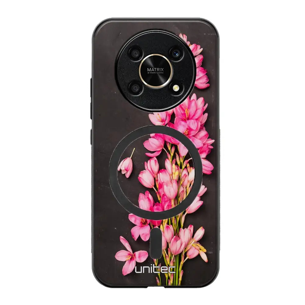 Honor Magic 6 Lite kukka suojakuoret - Pink Flowers
