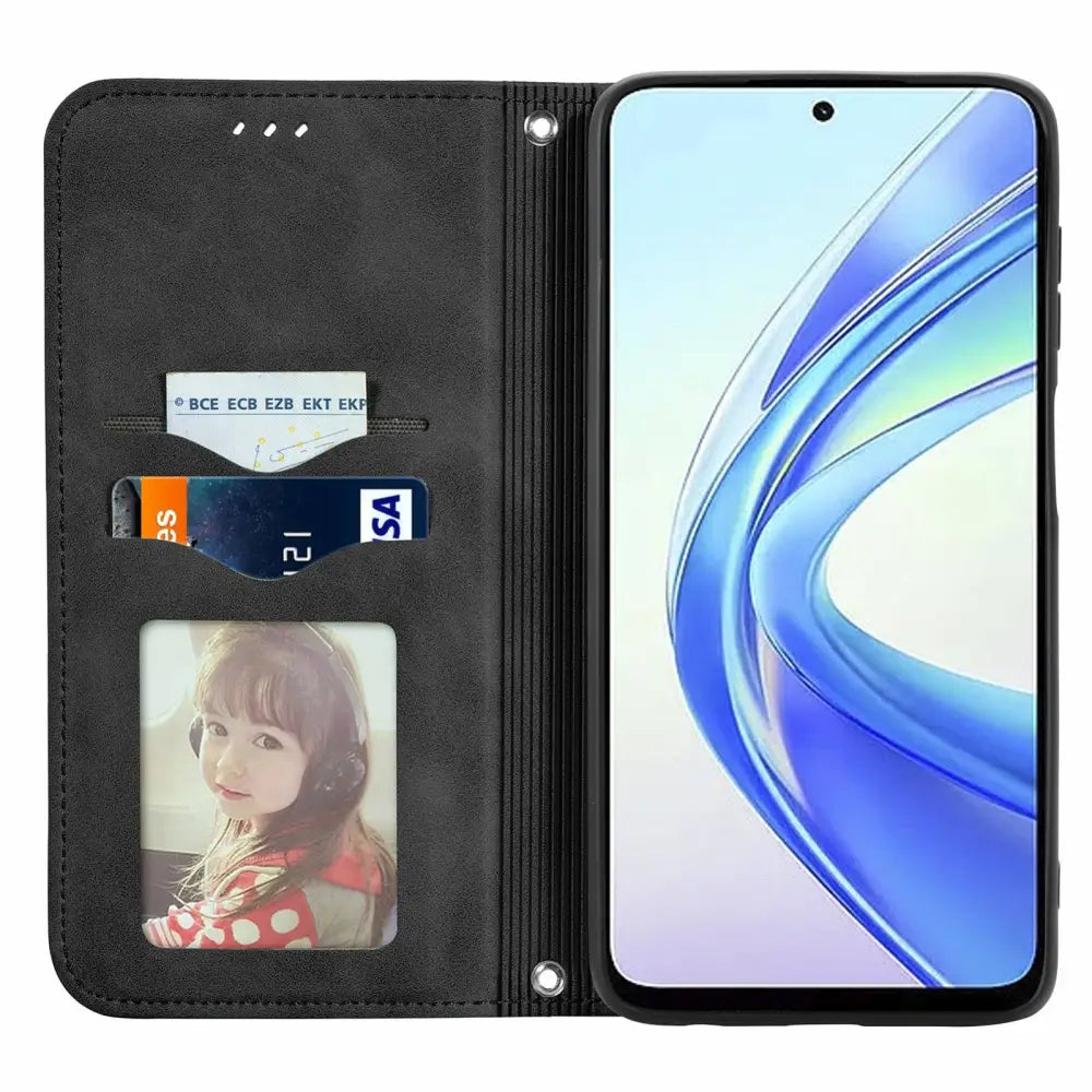 Honor X7b / 90 Smart 5G Unitec Lompakko Suojakotelo Musta