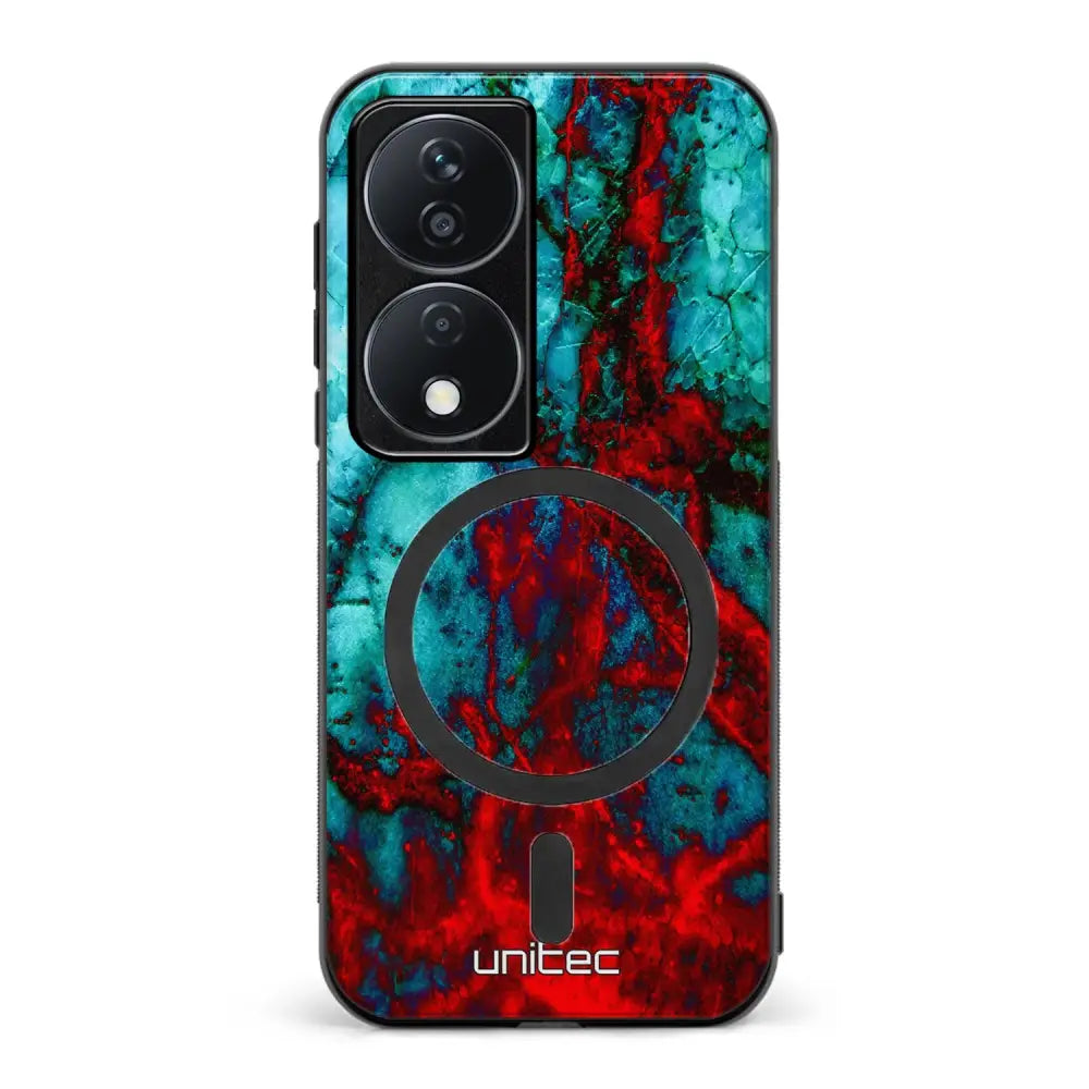 Honor X7b marmori suojakuoret - Blue Red Marble