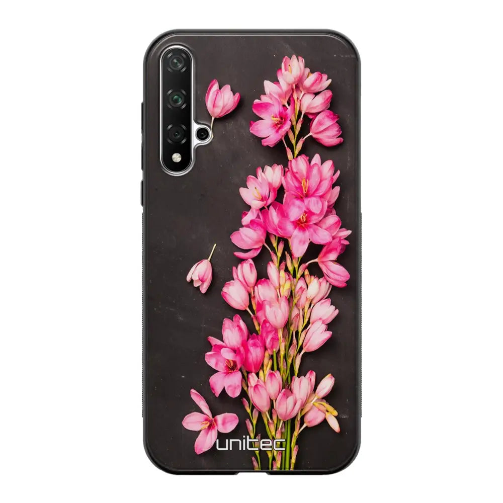 Huawei Nova 5T kukka suojakuoret - Pink Flowers - Ei