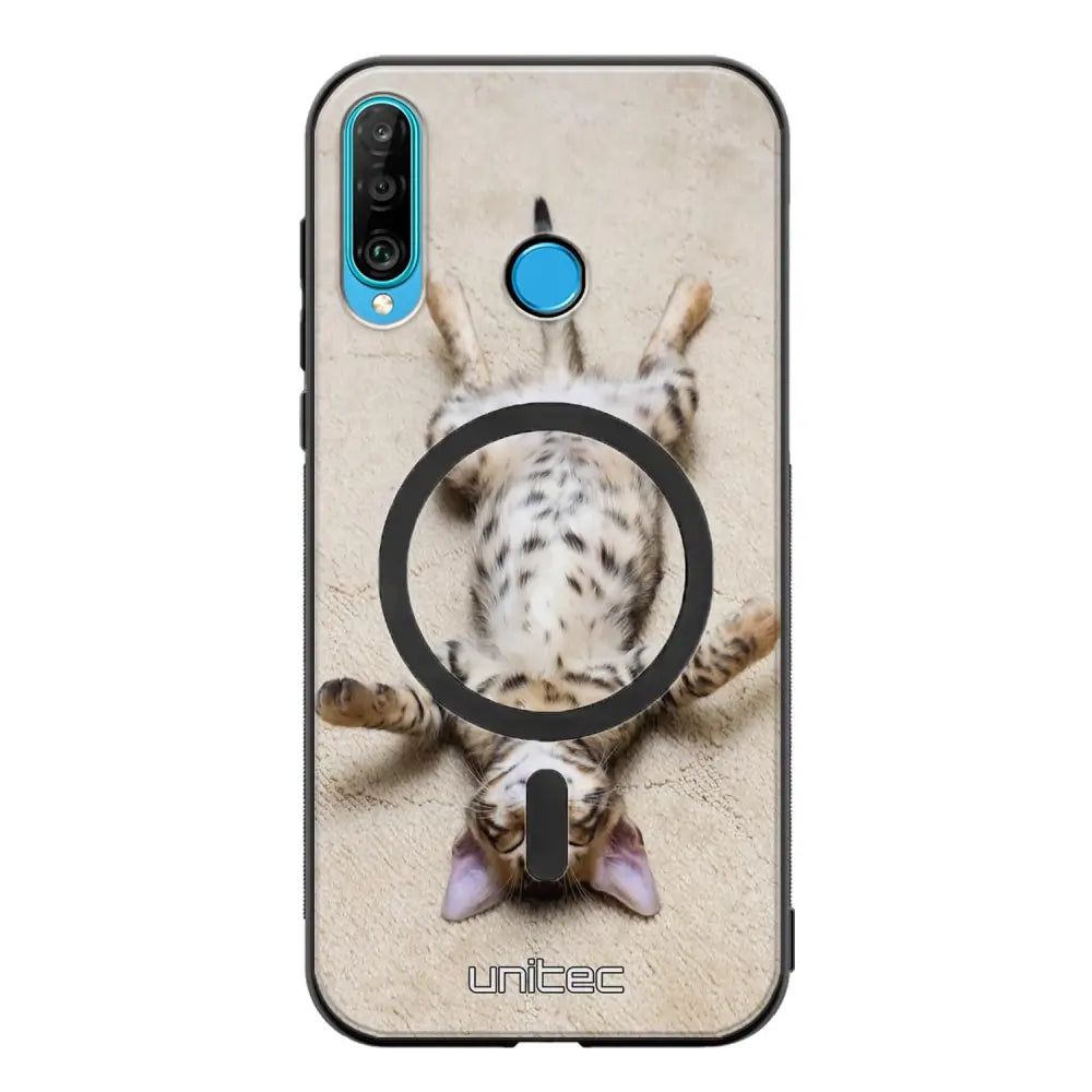 Huawei P30 Lite kissa suojakuoret - Relaxing Cat