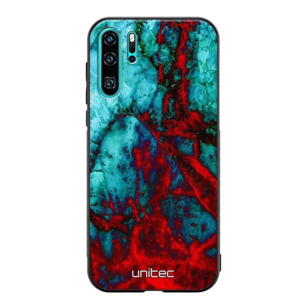 Huawei P30 Pro marmori suojakuoret - Blue Red Marble - Ei