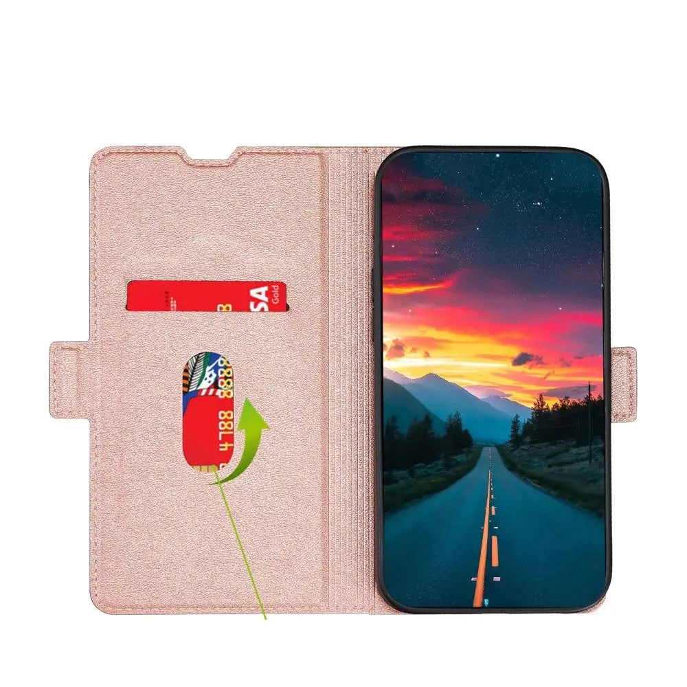 iPhone 11 Pro / XS / X Lompakko Suojakotelo - Ruusukulta