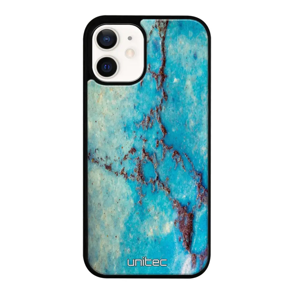 iPhone 12 Mini marmori suojakuoret - Turquoise Marble - Ei