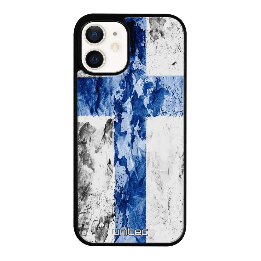 iPhone 12 suojakuoret - Painted Finnish Flag - Ei