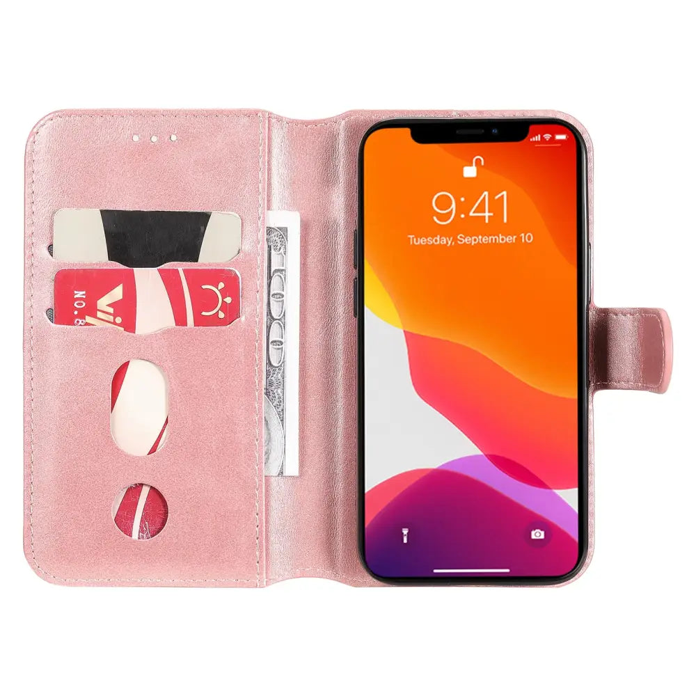 iPhone 13 Lompakko Suojakotelo - Ruusukulta