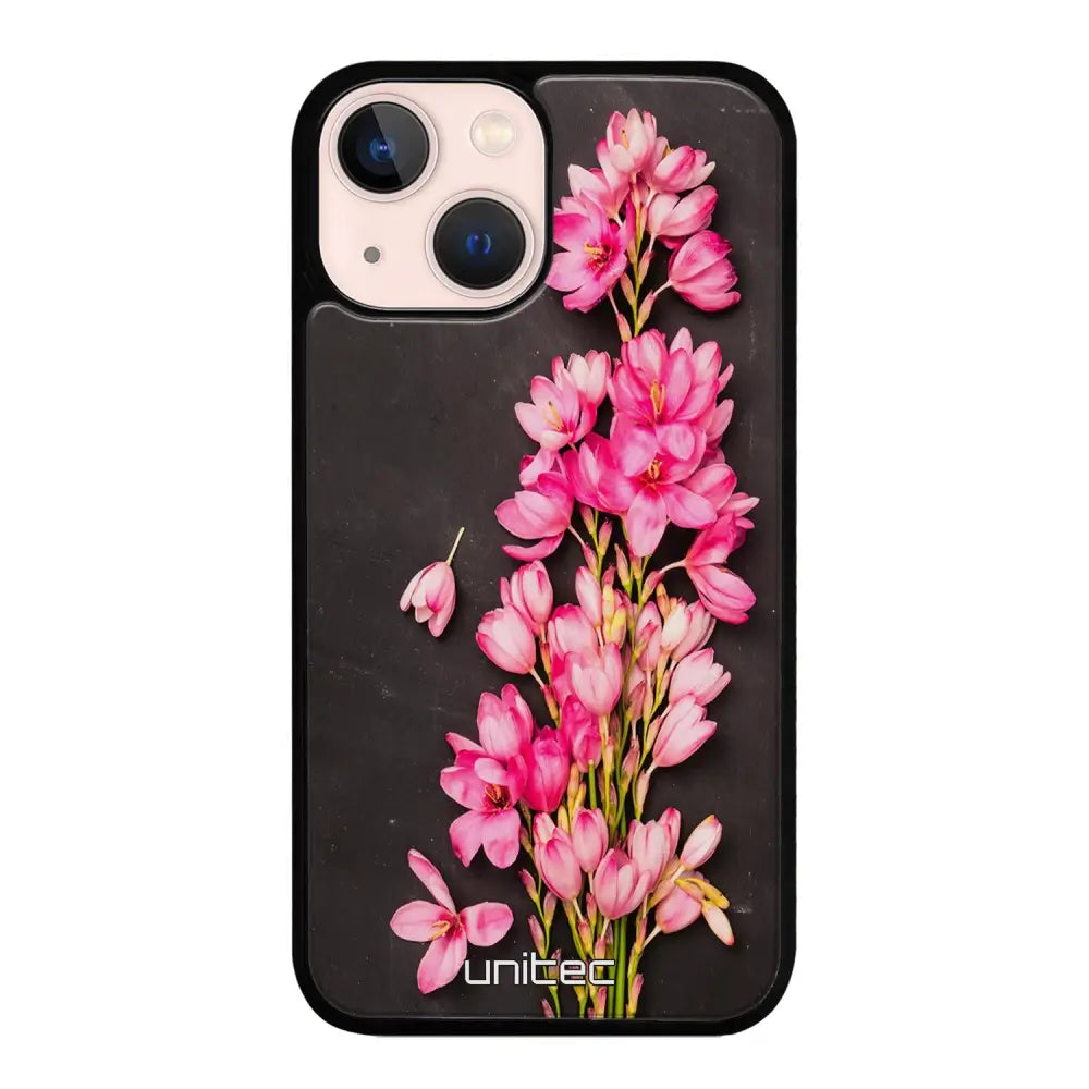 iPhone 13 Mini kukka suojakuoret - Pink Flowers - Ei