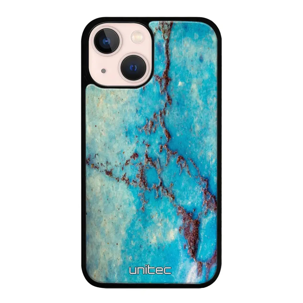 iPhone 13 Mini marmori suojakuoret - Turquoise Marble - Ei
