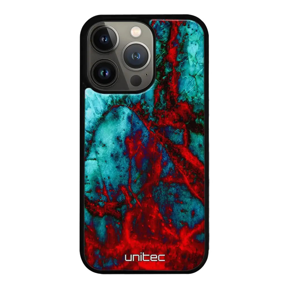 iPhone 13 Pro marmori suojakuoret - Blue Red Marble - Ei