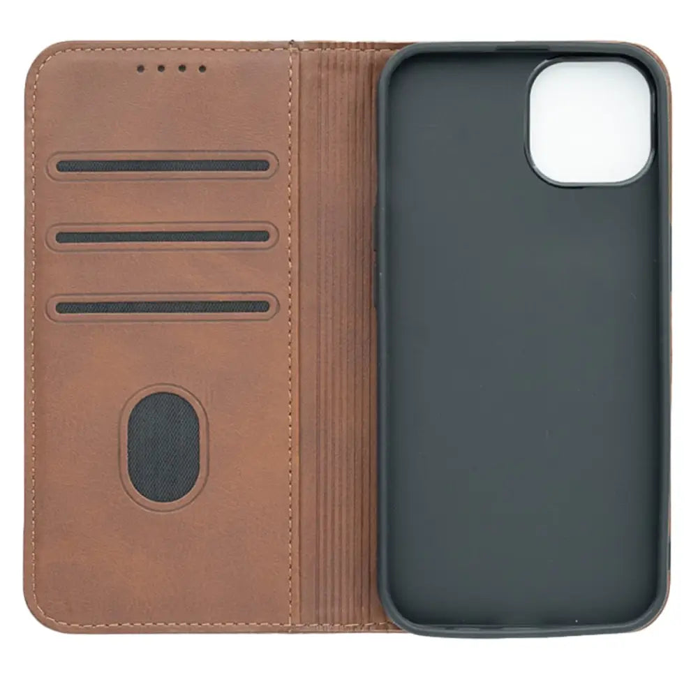 iPhone 13 Pro Unitec Lompakko Suojakotelo Tummanruskea