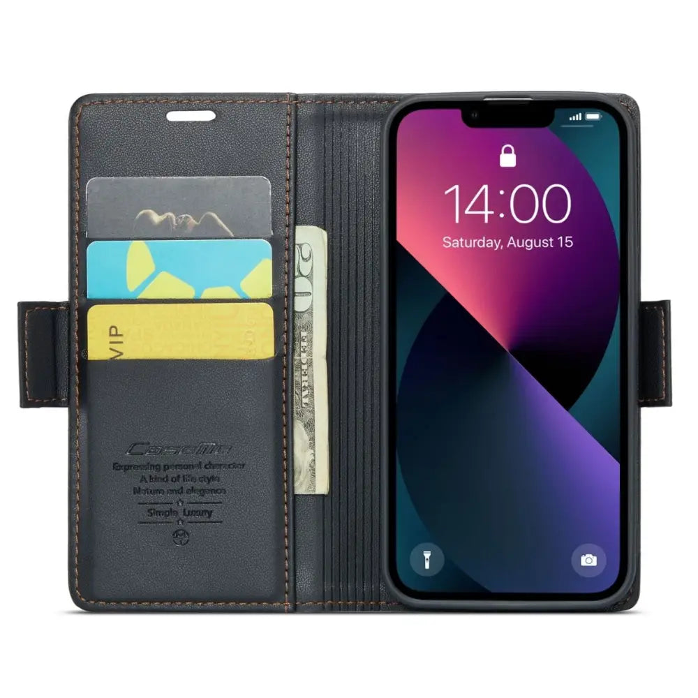 iPhone 14 Lompakko suojakotelo RFID - Musta - CaseMe