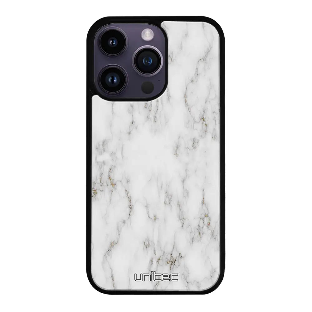 iPhone 14 Pro marmori suojakuoret - White Marble - Ei