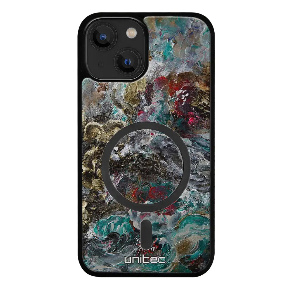 iPhone 15 Plus modern art suojakuoret - Heart Knows - Noora Kämppi