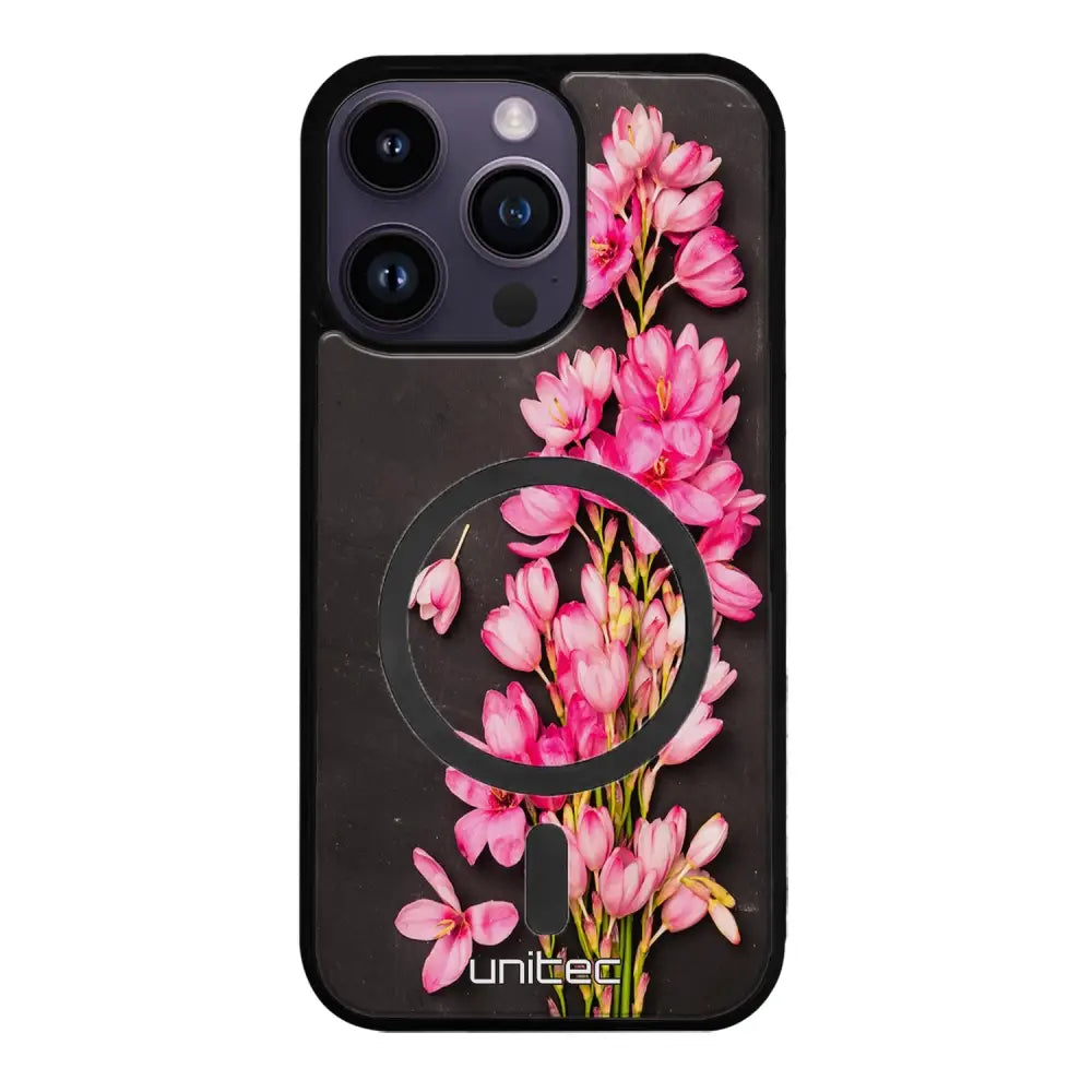 iPhone 15 Pro kukka suojakuoret - Pink Flowers