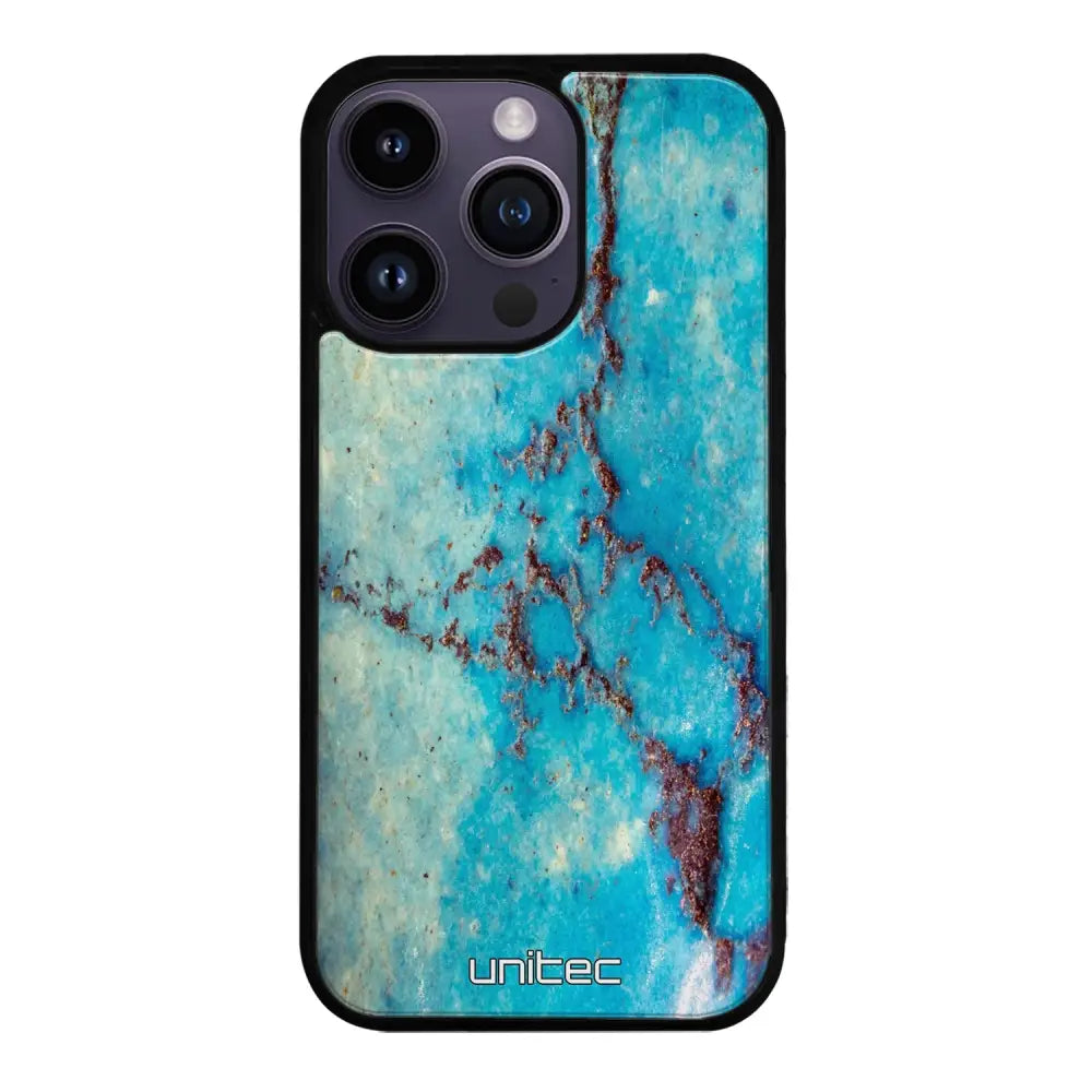 iPhone 15 Pro marmori suojakuoret - Turquoise Marble - Ei