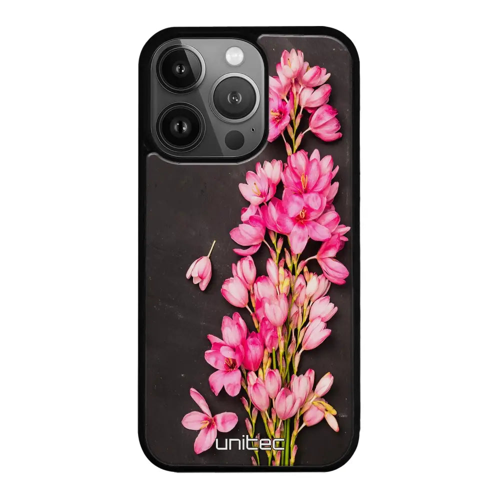 iPhone 15 Pro Max kukka suojakuoret - Pink Flowers - Ei