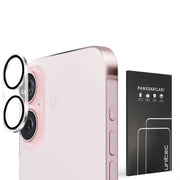 Vaaleanpunainen älypuhelimen kameransuojaa iPhone 16 Plus panssarilasi takakameralle