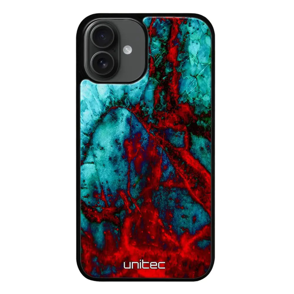 iPhone 16 Plus marmori suojakuoret - Blue Red Marble - Ei