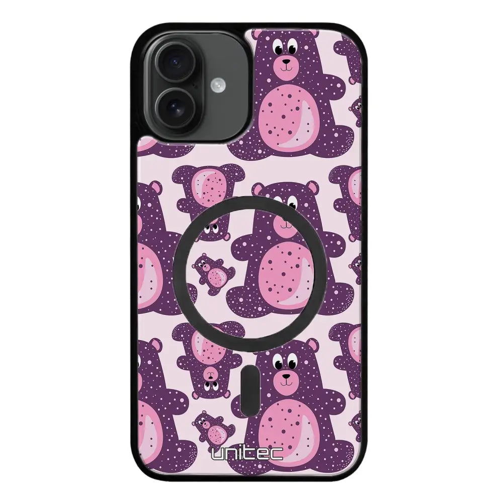 iPhone 16 Plus suojakuoret - Purple Teddy Bear