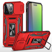 Punainen Red Rugged Pro Armor Suojakuori iPhone 16 Pro, suojaa ja kickstand