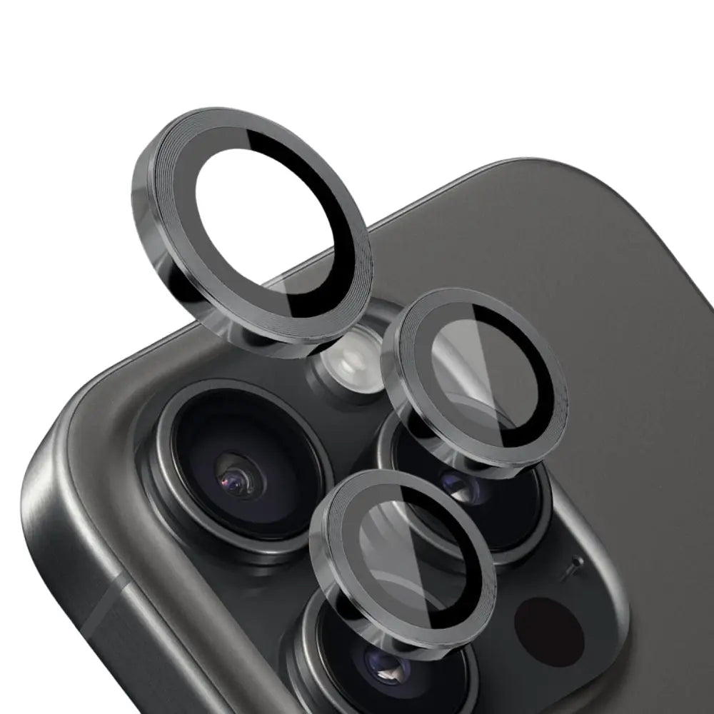 Kameran panssarilasi iPhone 16 Pro ja Pro Max - musta suoja kolmoiskameralle