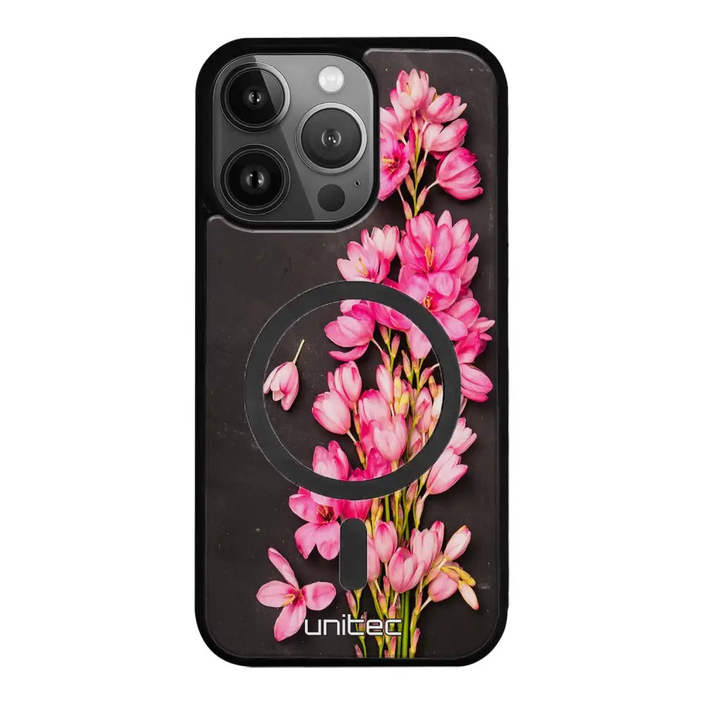 iPhone 16 Pro Max kukka suojakuoret - Pink Flowers