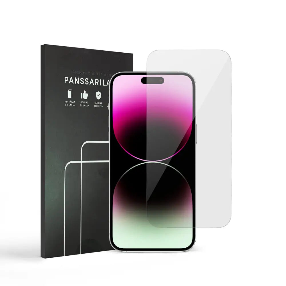 IPhone 16 Pro Panssarilasi paketissa mukana iPhone 14 Pro ja suojaava lasinäyttö