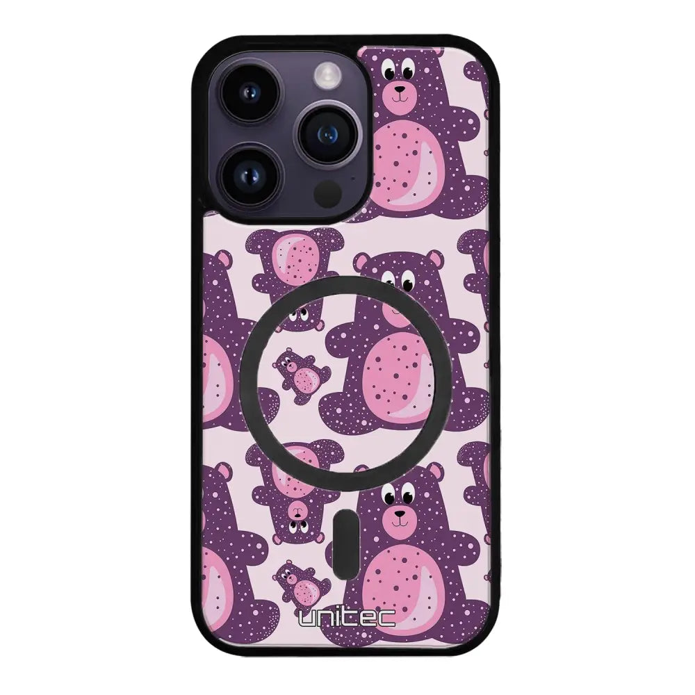 iPhone 16 Pro suojakuoret - Purple Teddy Bear
