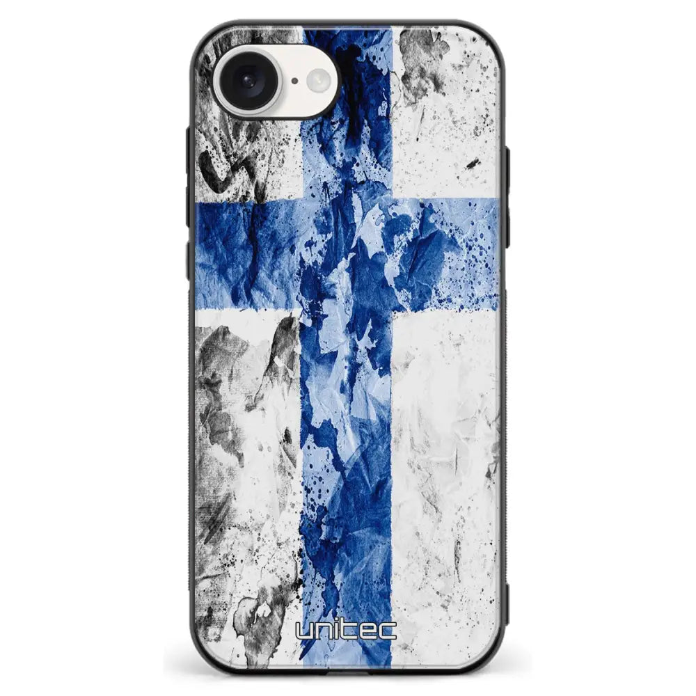 iPhone 16e suojakuoret Painted Finnish Flag Ei