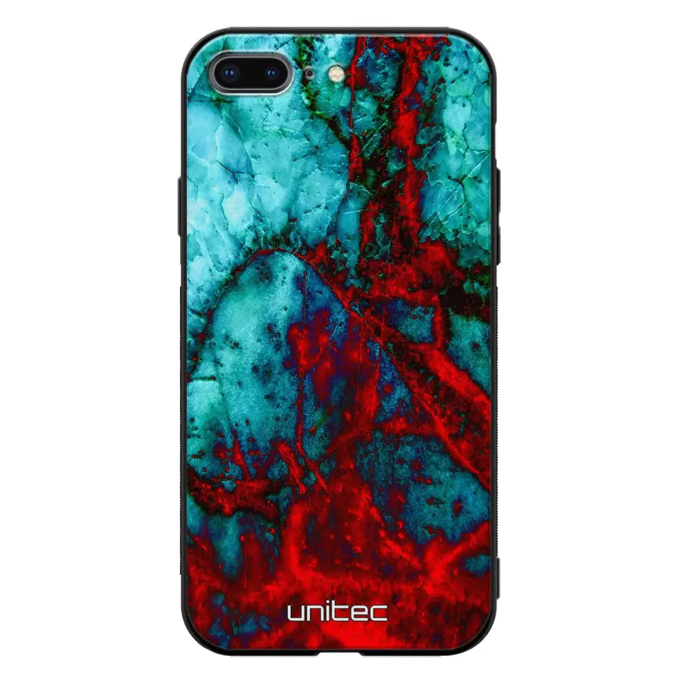 iPhone 8 Plus marmori suojakuoret - Blue Red Marble - Ei