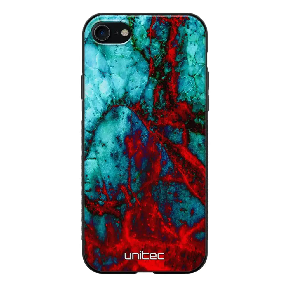 iPhone SE 2020 marmori suojakuoret - Blue Red Marble - Ei