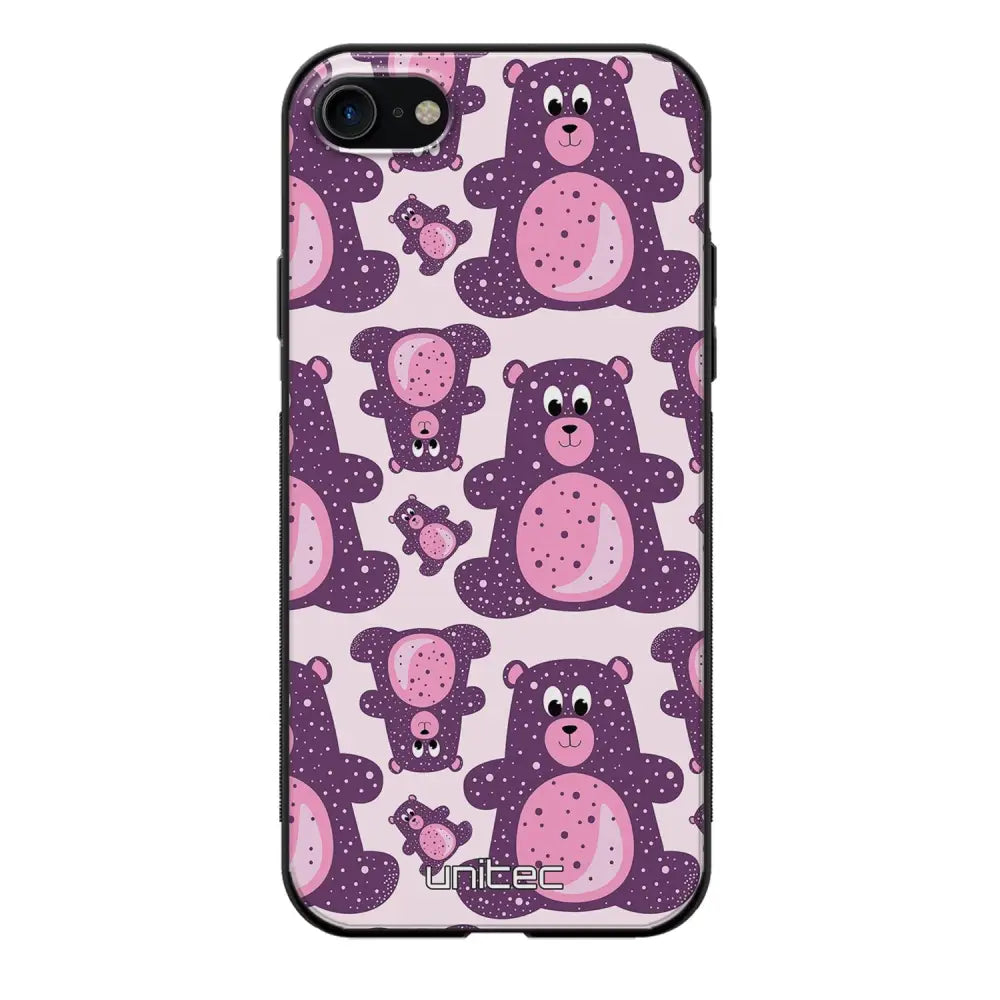 iPhone SE 2020 suojakuoret - Purple Teddy Bear - Ei