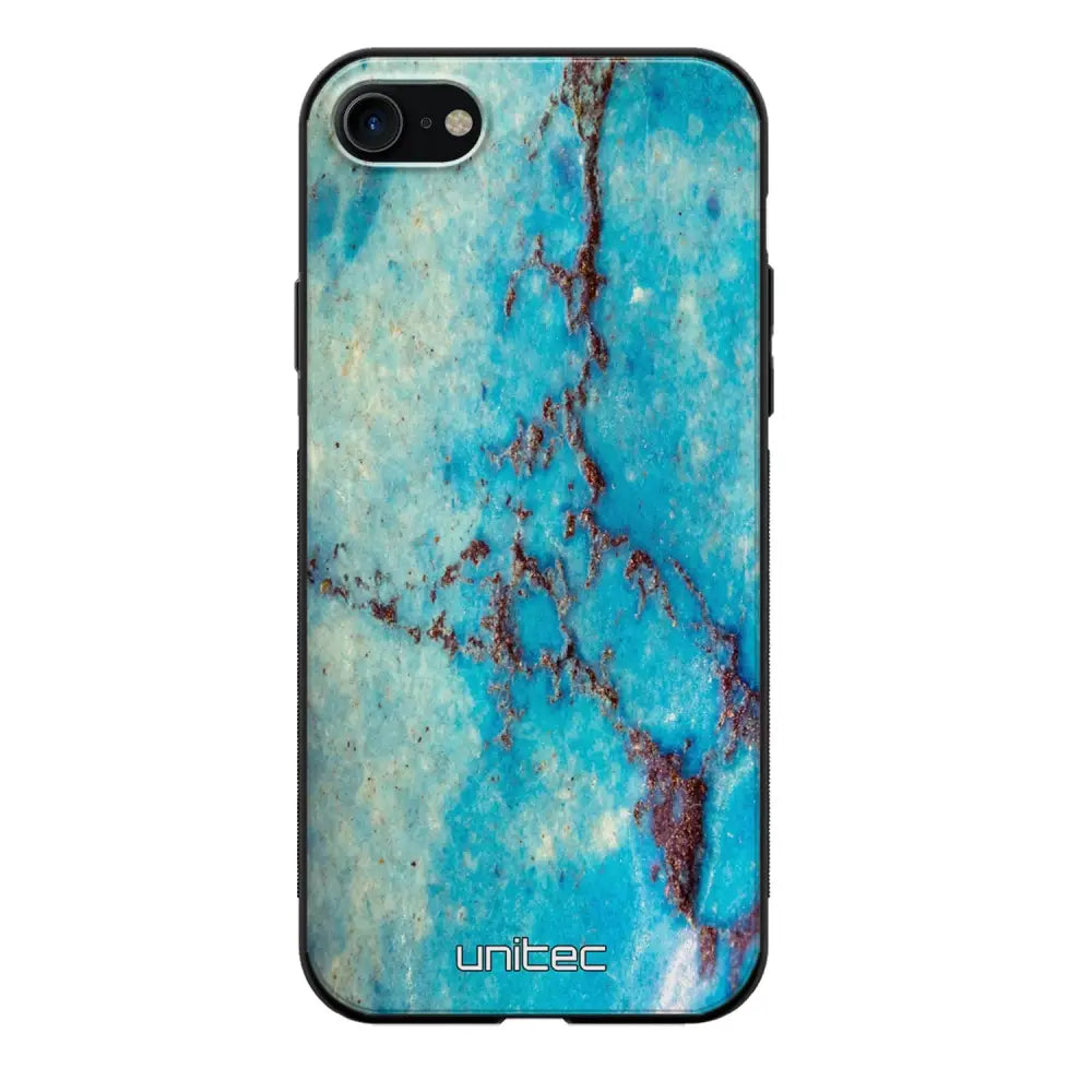 iPhone SE 2022 marmori suojakuoret - Turquoise Marble - Ei