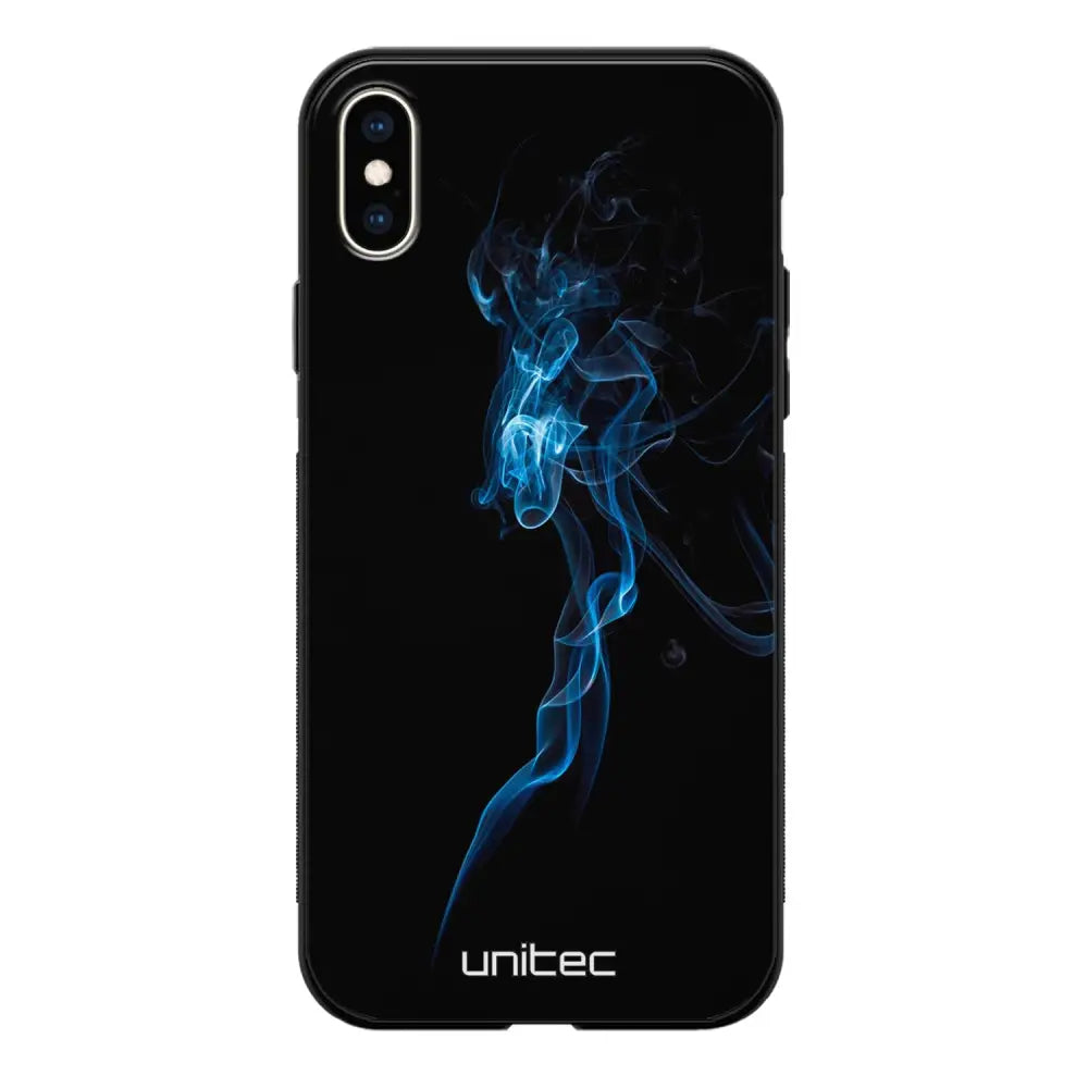 iPhone X suojakuoret - Blue Smoke On Black - Ei