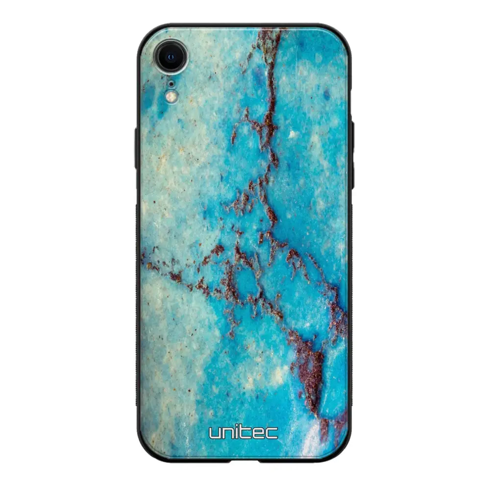 iPhone XR marmori suojakuoret - Turquoise Marble - Ei