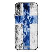 iPhone XR suojakuoret - Painted Finnish Flag - Ei