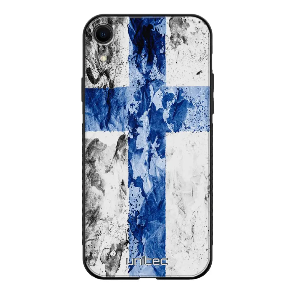 iPhone XR suojakuoret - Painted Finnish Flag - Ei