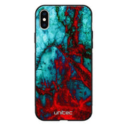 iPhone XS Max marmori suojakuoret - Blue Red Marble - Ei
