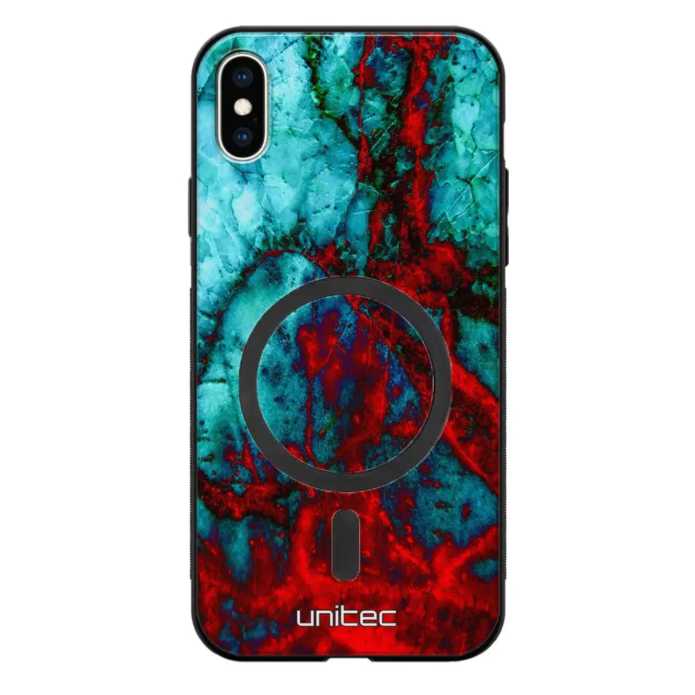 iPhone XS Max marmori suojakuoret - Blue Red Marble