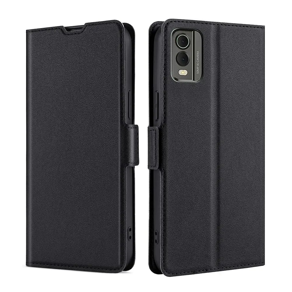 Nokia C32 Lompakko suojakotelo - Musta
