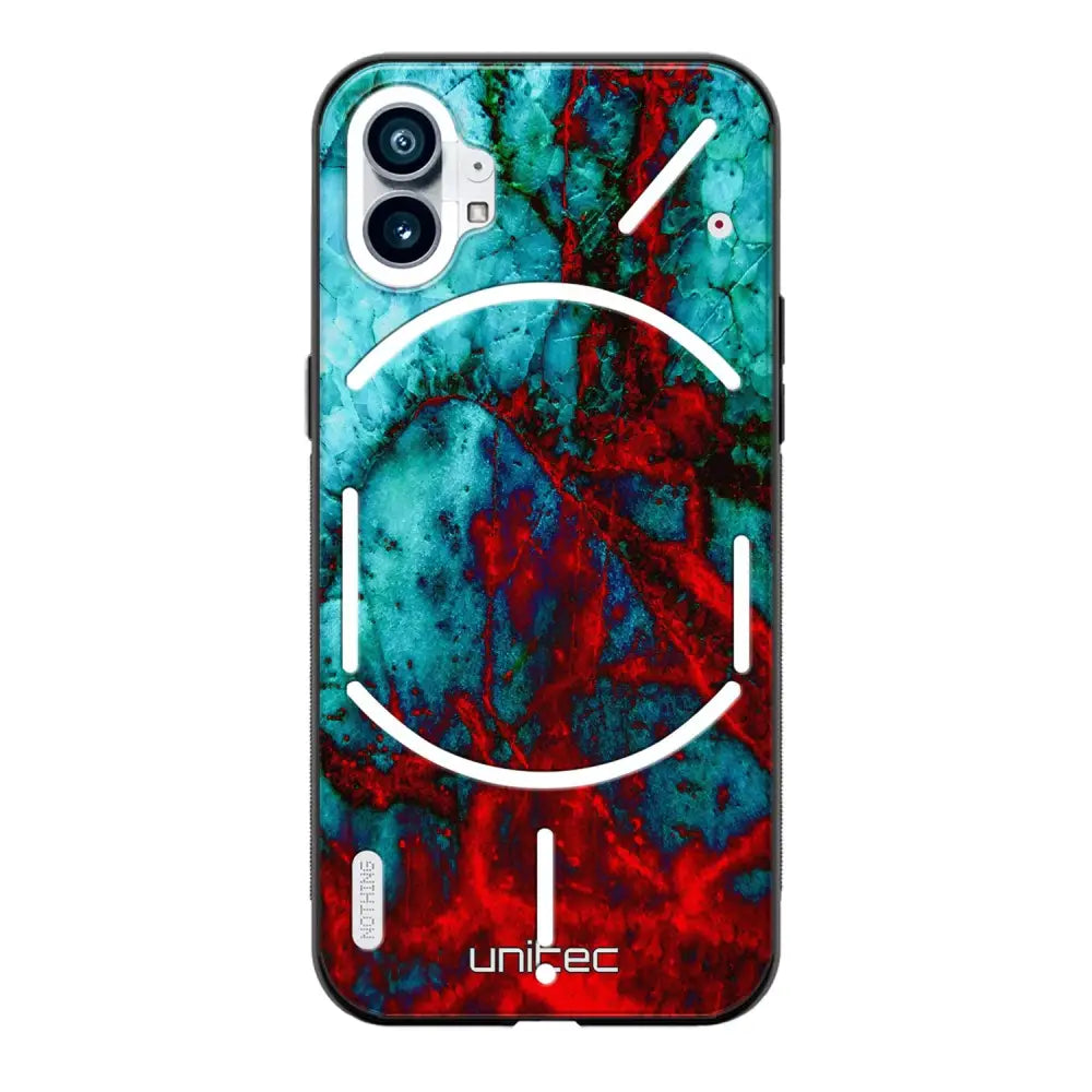 Nothing Phone marmori suojakuoret - Blue Red Marble - Ei