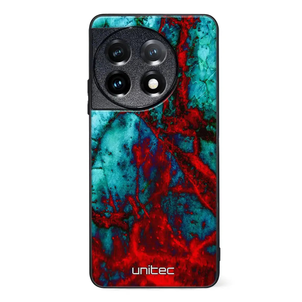 OnePlus 11 marmori suojakuoret - Blue Red Marble - Ei