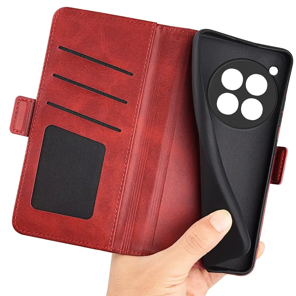 OnePlus 12 Lompakko Suojakotelo - Punainen