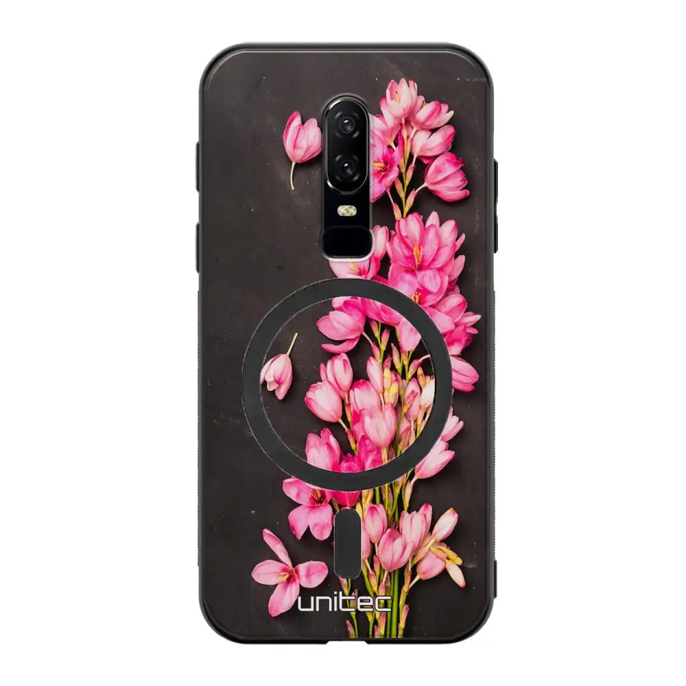 OnePlus 6 kukka suojakuoret - Pink Flowers