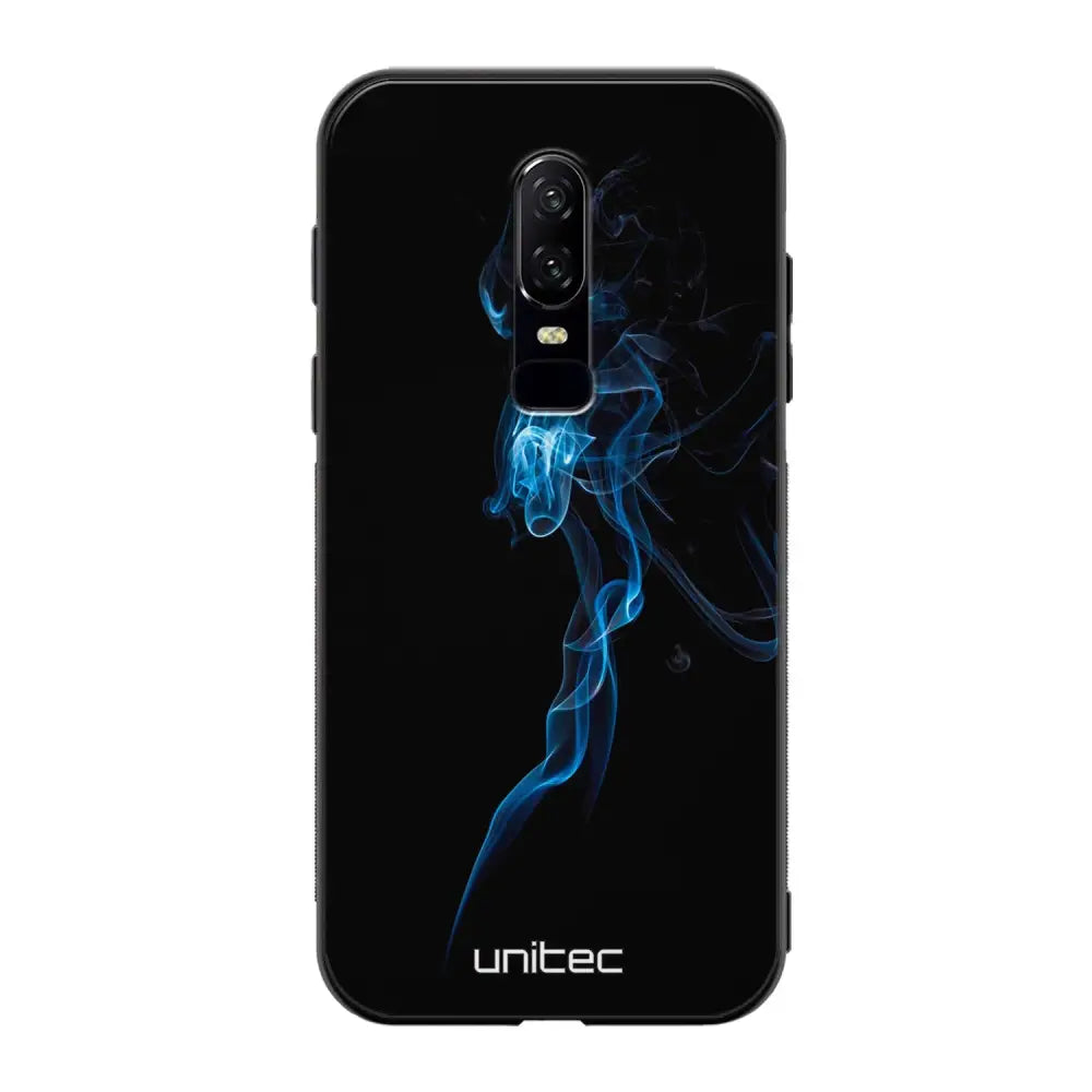 OnePlus 6 suojakuoret - Blue Smoke On Black - Ei