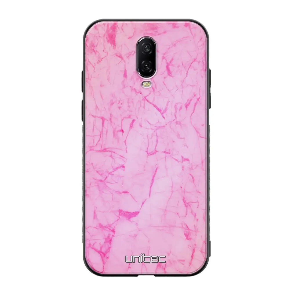 OnePlus 6T marmori suojakuoret - Light Pink Marble - Ei