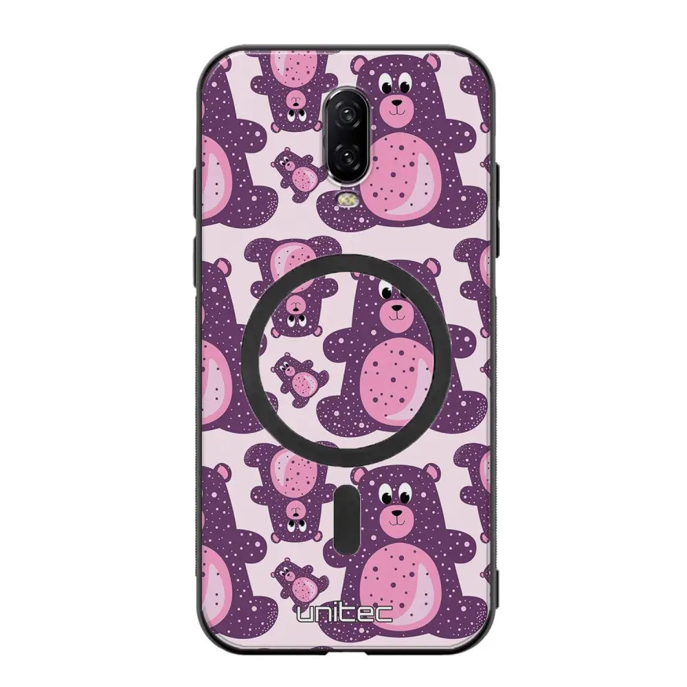 OnePlus 6T suojakuoret - Purple Teddy Bear