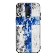 OnePlus 7 suojakuoret - Painted Finnish Flag - Ei