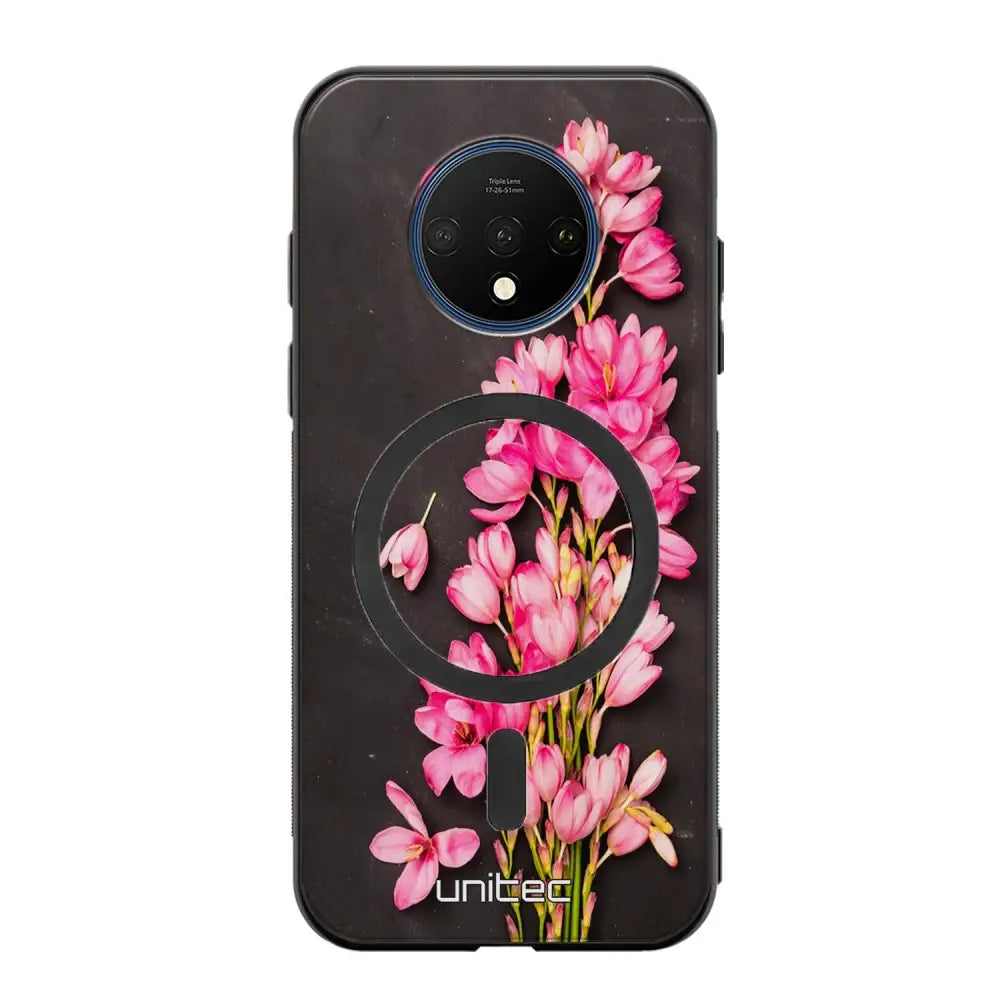 OnePlus 7T kukka suojakuoret - Pink Flowers